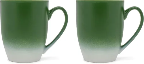 Vista 25 de Elanze Designs Magenta blanco dos tonos Ombre mate taza de café de cerámica de 12 onzas Magenta y blanco.