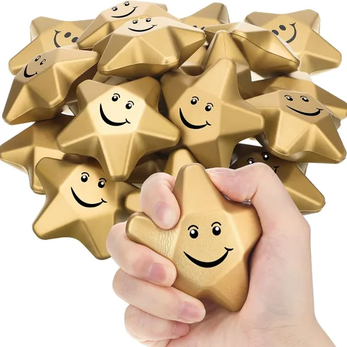 Vista 7 de Deekin 36 bolas de estrés con forma de estrella, minibolas de espuma, juguetes para aliviar el estrés para adolescentes y adultos, rellenos
