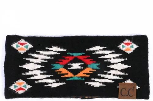 Vista 157 de C.C Cintillo elástico suave con punto trenzado para invierno, con forro mullido para el pelo, para calentar las orejas Negro