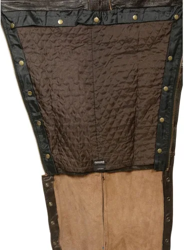 Vista 2 de Milwaukee Leather ML1191RT - Perneras de piel para hombre, estilo retro, color marrón, con 4 bolsillos, forro térmico premium para motocicleta