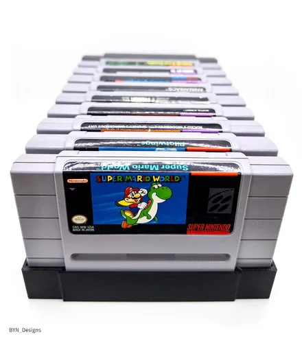 Vista 2 de Game Cartridge Holder for Super Nintendo Games - Holds Up To 10 Games - SNES Display Tray
