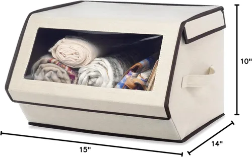 Vista 2 de Whitmor Caja de almacenamiento apilable para ventana, paquete de 6
