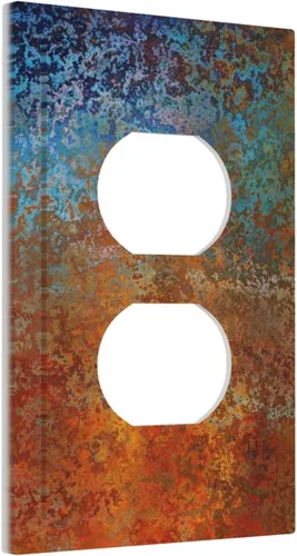 Vista 193 de Placa de Interruptor de Luz de Palanca Única Abstracta en Negro, Blanco y Gris, Cubierta de Tomacorriente, Placa de Pared Decorativa de Un