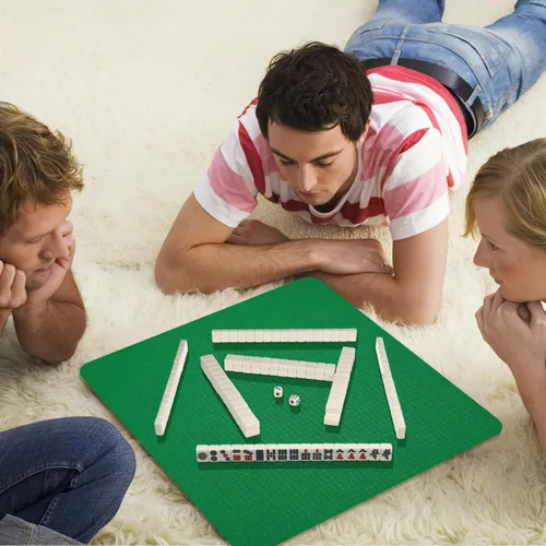 Vista 8 de Mini juego chino Mahjong - Juego de viaje tradicional de 144 piezas con 2