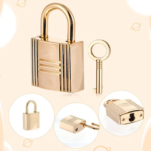 Vista 2 de Cerraduras pequeñas decorativas de aleación de metal para monedero, 4 unidades, con llave, cerraduras pequeñas de aleación de metal para diario