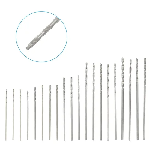 Vista 3 de Hordion Juego de 20 piezas de micro brocas, brocas pequeñas HSS de precisión para tallar joyas de madera (61-80)