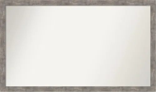 Vista 257 de Amanti Art Silver Bathroom Mirror for Over Sink, 26x45 Custom Made Marred Pewter Rectangle Vanity Mirror, Oversize Casual Wood Frame, Hangs Estaño