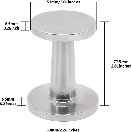 Vista 5 de Prensador de mano espresso de doble cara 51mm y 58mm, doble punta, prensa de café molido barista para máquina portafiltro