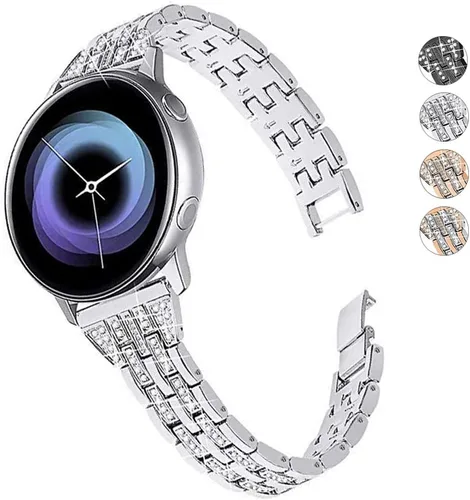 Vista 8 de Correa compatible con Samsung Galaxy Watch 6/6 Classic/Galaxy Watch 5/5 Pro / 4/4 Classic/Active 2, correa de repuesto de metal de acero