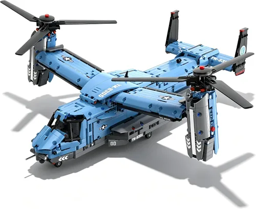 Vista 9 de Conjunto de bloques de construcción de helicóptero de transporte Estilo 1