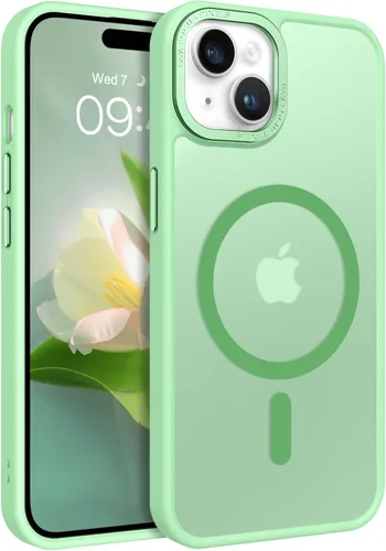 Vista 31 de BENTOBEN Compatible con iPhone 15 Plus, Funda de teléfono magnética translúcida mate delgada a prueba de golpes [Compatible con MagSafe] Funda