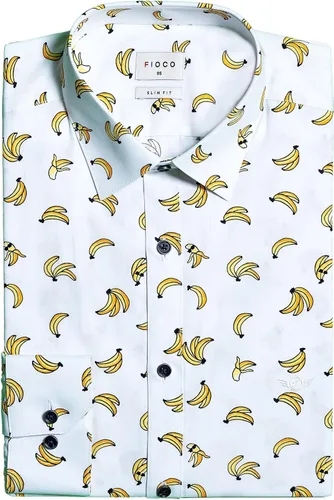 Vista 3 de Riniko Kim Camisa de manga larga Oxford de corte entallado para hombre, 100% algodón