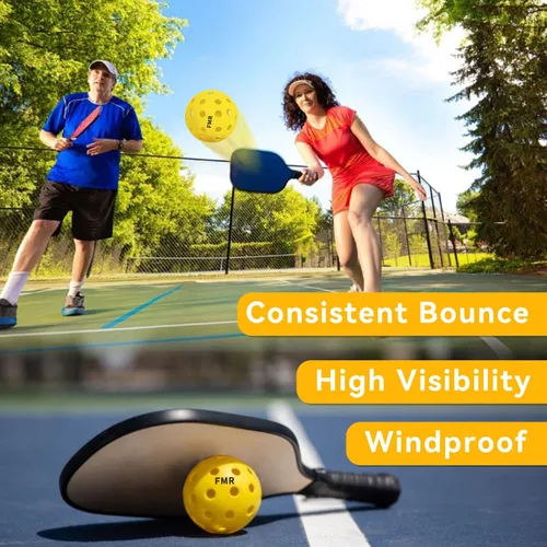 Vista 7 de Pelotas de pickleball, bolas de 40 agujeros para exteriores, aprobadas por Pickleball de Estados Unidos para juego de torneos, resistentes a