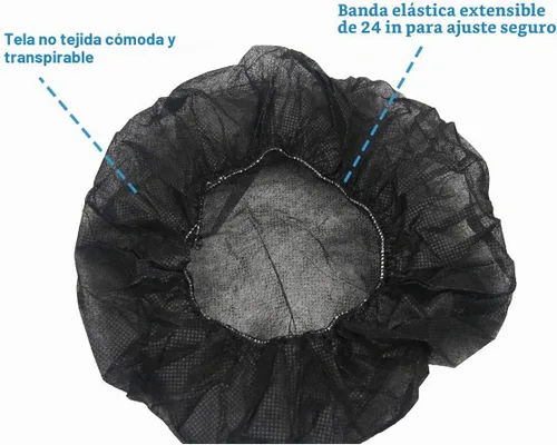 Vista 5 de Disposable Bouffant Caps 24 inches, Hair Nets, for Food Service