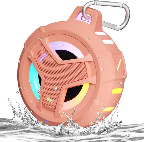 Vista 12 de EBODA Altavoz de ducha Bluetooth, altavoces Bluetooth portátiles, altavoz inalámbrico impermeable IP67 con luz LED, flotante, 2000 mAh, estéreo