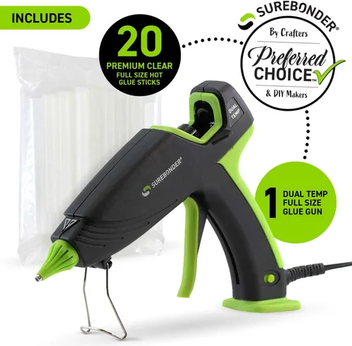 Vista 2 de Surebonder Pistola de Pegamento Caliente y Barras de Pegamento, Pistola de Pegamento Caliente de Tamaño Completo de 100W de Doble Temperatura con 20