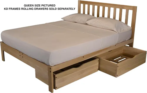 Vista 4 de Marco de cama Charleston-2 - Madera dura maciza, Madera Noble, Madera clara