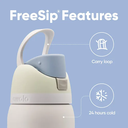 Vista 3 de Owala FreeSip - Paquete de botella de agua aislada de acero inoxidable con funda de silicona (32 onzas)