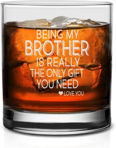 Vista 3 de Being my Brother is Really The Only Gift You Need Whisky Glass - Regalo sarcástico para hermanos