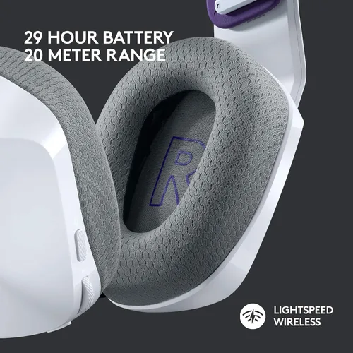 Vista 3 de Logitech - Auriculares inalámbricos G733 Lightspeed para juegos, con diadema de suspensión, LIGHTSYNC RGB, tecnología de micrófono Blue VO!CE