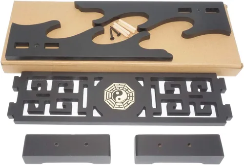 Vista 4 de Soporte de exhibición de armas Katana Genji Japonés Samurai Espada Hoja Gladius Templario Medieval Espada Soporte Soporte Tai Chi Bagua