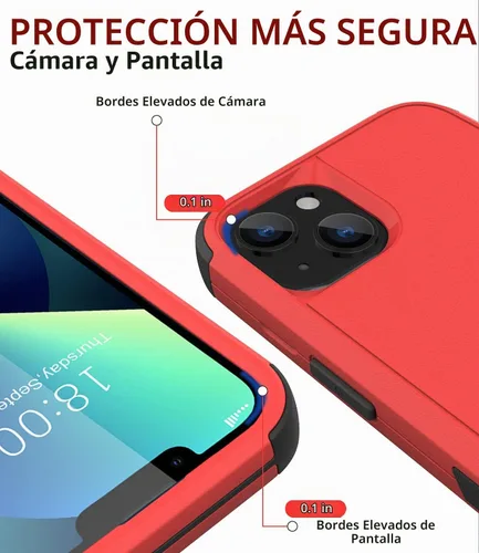Vista 3 de Diverbox Funda para iPhone 13 [A prueba de golpes] [A prueba de caídas] [A prueba de polvo], Funda de Teléfono de Protección Resistente para Apple