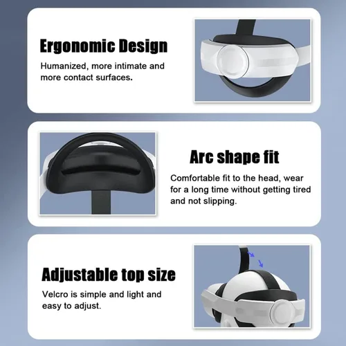 Vista 5 de Elite Strap for Meta Quest 2 with 5000mAh Battery Extend 3-4hrs PlaytimeAdjustable Head Strap for Enhanced Support and Comfort in VR