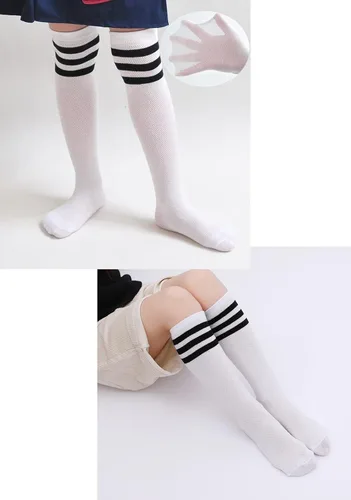 Vista 2 de Calcetines de tubo hasta la rodilla para niños, niñas, bebés, niños pequeños y niños, 3,4 pares
