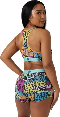 Vista 4 de PSD Brasier deportivo para mujer, con espalda cruzada, con tela de microfibra transpirable