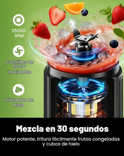 Vista 3 de GDOR Batidora portátil para batidos, Twist & Go, mini licuadora de batidos y licuados, 3 programas automáticos, trituración de hielo, 2 x 23 onzas