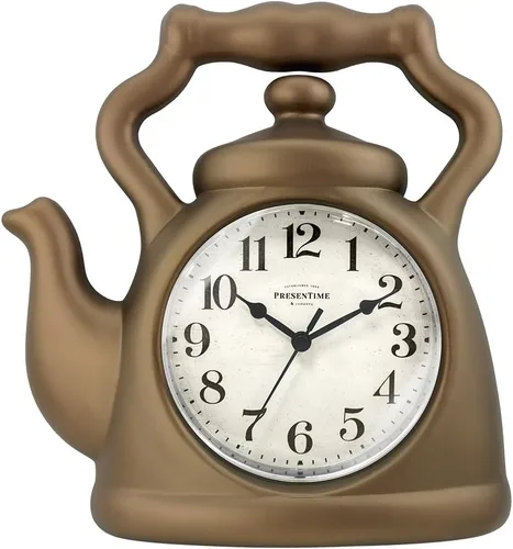 Vista 9 de Presentime & Co. Reloj de té de 11" de Presentime, silencioso sin tictac, estilo moderno de granja, reloj de pared y repisa 2 en 1, para escritorio