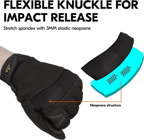 Vista 3 de Vgo... 32℉ or Above Lined Winter Warm Work Gloves,Synthetic Leather,Freezer Work Gloves, High Dexterity(SL8270F)