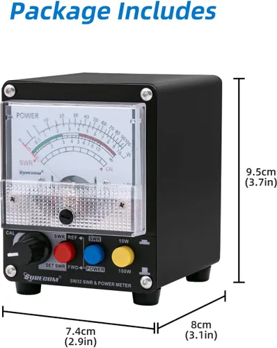 Vista 9 de Mcbazel Surecom SW-32UV 125-525MHz 100Watt SWR & Power Meter Negro medidor de potencia