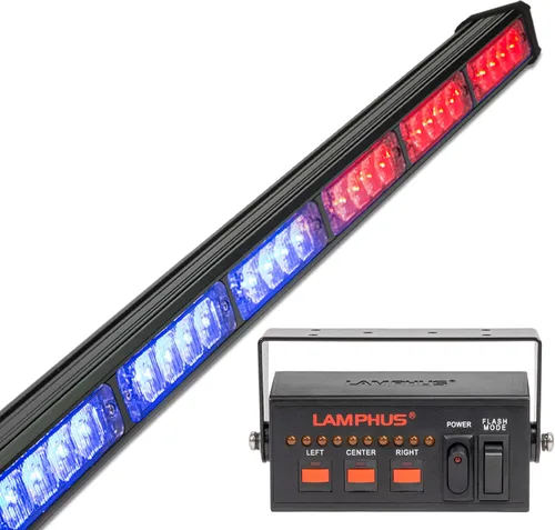 Vista 36 de lamphus SolarBlast sbls64 29" 24 W LED Advertencia Tráfico de Emergencia Advisor – Barra de luz ámbar azul, Azul