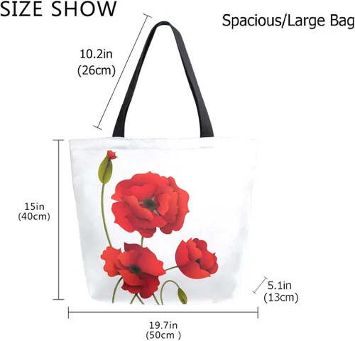 Vista 3 de ZzWwR Bolso de hombro extra grande con patrón realista, para playa, viajes, semana, gimnasio, compras de comestibles