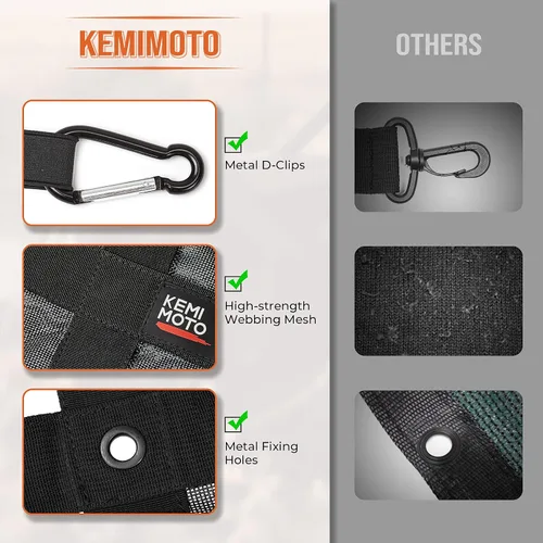 Vista 5 de Kemimoto Red de Carga para UTV de Servicio Pesado Elástica para Portaequipajes de Techo Riel de Cama Red de Carga Bungee con Correas Compatible