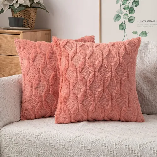 Vista 18 de MIULEE juego de 2 fundas de almohada de lana sintética, bordadas, para sillón, sofá, dormitorio, auto, fundas decorativas