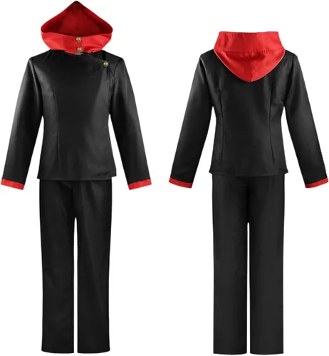 Vista 2 de Yuuji Itadori - Disfraz de cosplay para hombre, disfraz de anime Kaisen Jujutsu de Kaisen, uniforme escolar japonés, tops y pantalones