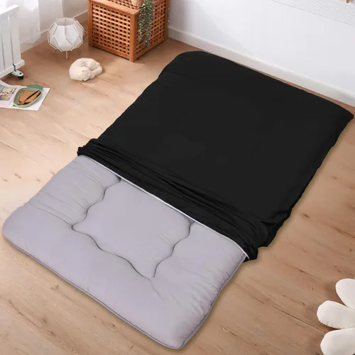 Vista 2 de Funda de colchón de futón de piso 100% algodón, suave, amigable con la piel, lavable, con cremallera, funda de colchón tatami, a prueba de polvo