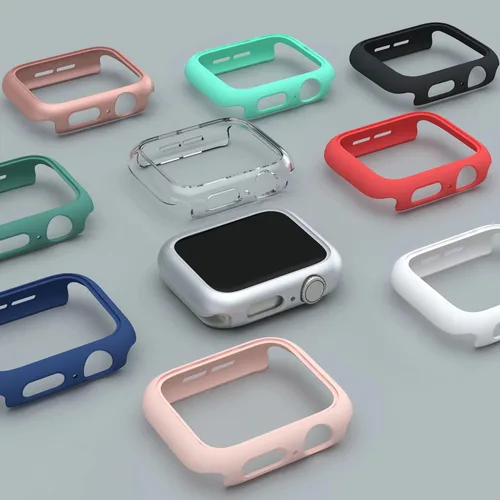 Vista 7 de Mugust Paquete de 4 fundas rígidas de policarbonato compatibles con Apple Watch Series 9 (2023) Series 8 Series 7 de 1.772 pulgadas sin protector