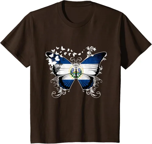 Vista 50 de Camiseta Salvadoreña Bandera El Salvador, Negro