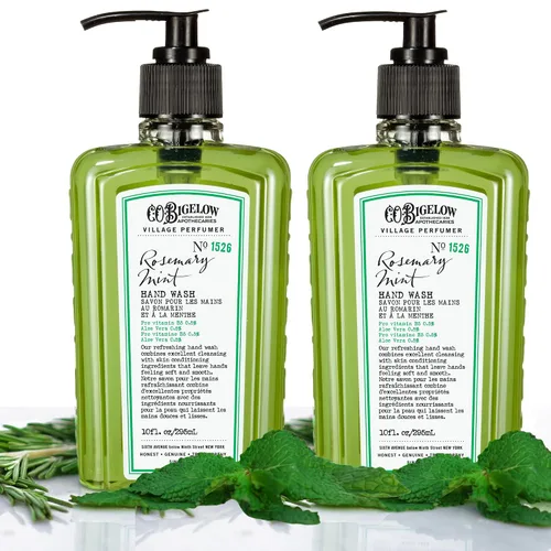 Vista 3 de C.O. Bigelow - Jabón de manos de menta y romero, 10 onzas líquidas Village Perfumer - Jabón líquido perfumado con aroma a menta y romero con aloe