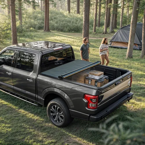Vista 6 de YITAMOTOR Cubierta enrollable suave para caja de camioneta compatible con Ford F-150 2009-2014 de 5.5 pies Cubierta suave para caja de camioneta