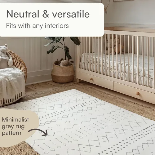 Vista 9 de Lillefolk Tapete reversible de juego para bebés, grande de 6.9 x 4.6 pies, tapete de espuma para bebés y niños pequeños, elegante alfombra no tóxica