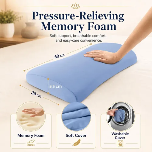 Vista 7 de Almohada de apoyo lumbar para aliviar el dolor de espalda: almohada de espalda baja para dormir - Almohada de cintura de espuma viscoelástica