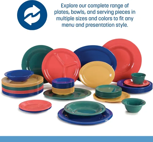 Vista 5 de Carlisle FoodService Products Dallas Ware - Plato de plástico reutilizable con borde para bufés, hogar y restaurantes, melamina, 9 pulgadas