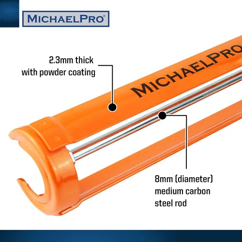 Vista 2 de MichaelPro MP013005 Pistola de calafateo profesional sin goteo con relación de empuje 12:1, pistola de calafateo antigoteo de 10 onzas, pistola