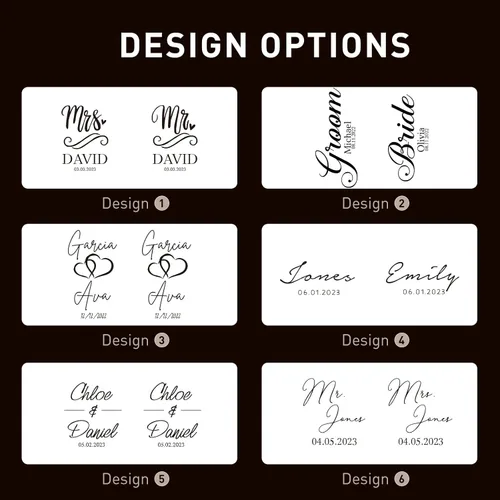 Vista 2 de Copas de champán de boda personalizadas, juego de 2 copas de champán, vasos de brindis para el señor y la señora, decoración de boda, copas