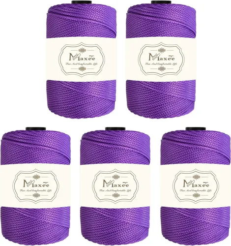 Vista 8 de Cordón de macramé de poliéster de alta calidad de 0.118 in × 218 yardas, 0.118 in, 100% polipropileno, ideal para ganchillo, ganchos de pared