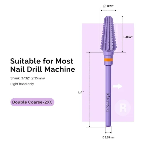 Vista 4 de MelodySusie Brocas profesionales Tornado de 3/32 pulgadas, brocas multifunción de carburo de tungsteno, adecuadas para manicura, pedicura, cutícula